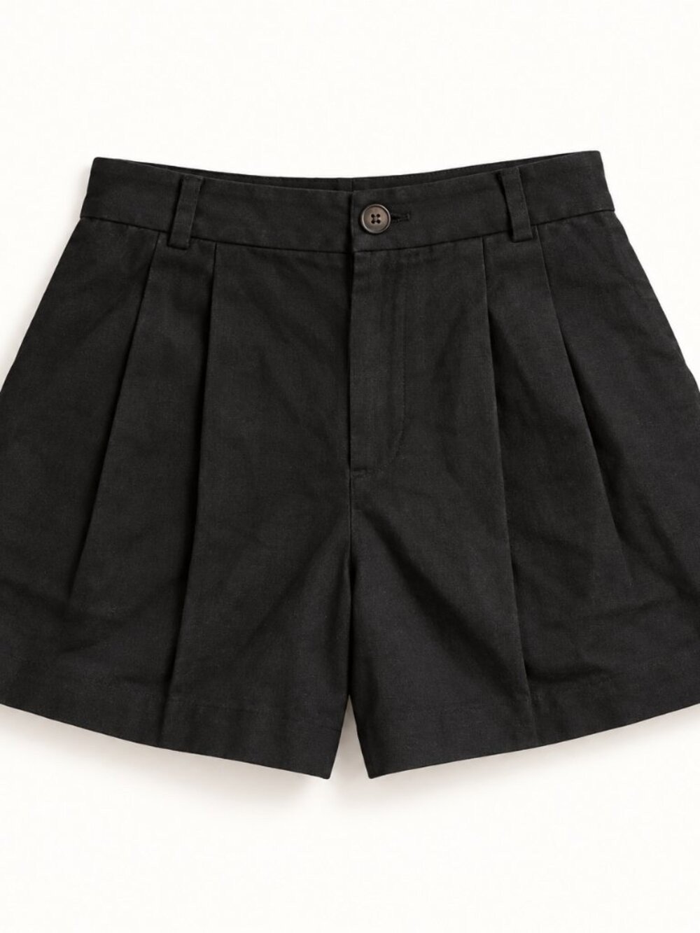Reformation Black High Rise Pleated Tailored Shorts Size S